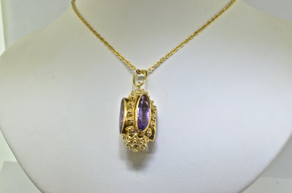 18k Gold And Amethyst Necklace 21 inches - image 2