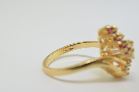 Vintage 14k Diamond And Ruby Ring - image 6
