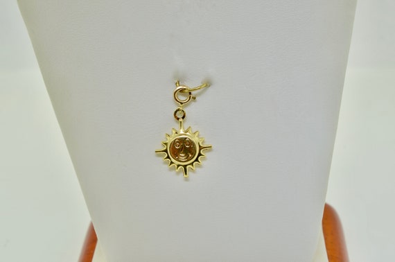 14K Yellow Gold Sun Charm - image 1