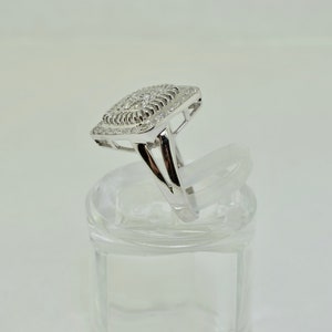 Vintage 14K White Gold Diamond Ring