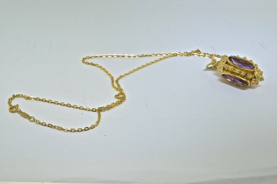 18k Gold And Amethyst Necklace 21 inches - image 3