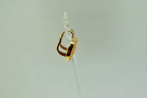 18K Yellow Gold Cameo Earrings - image 3