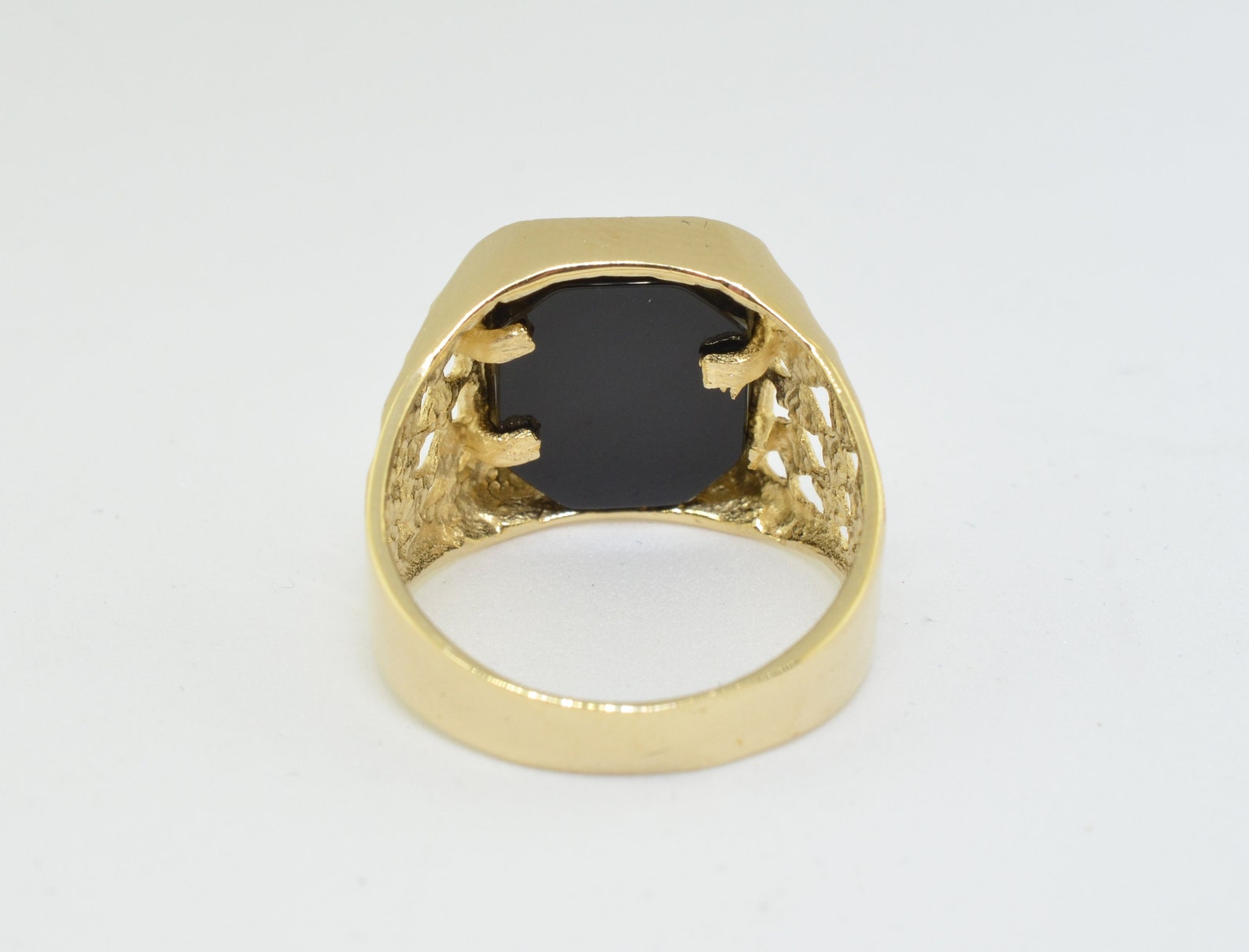 14K Yellow Gold Letter b Initial Ring Etsy