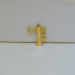 14K Yellow Gold #1 Mom Charm