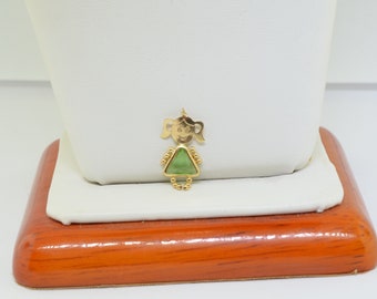 14K Yellow Gold Peridot Charm