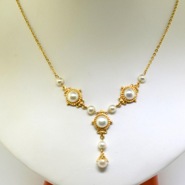 Pearl Paradise Charm Drop Necklace