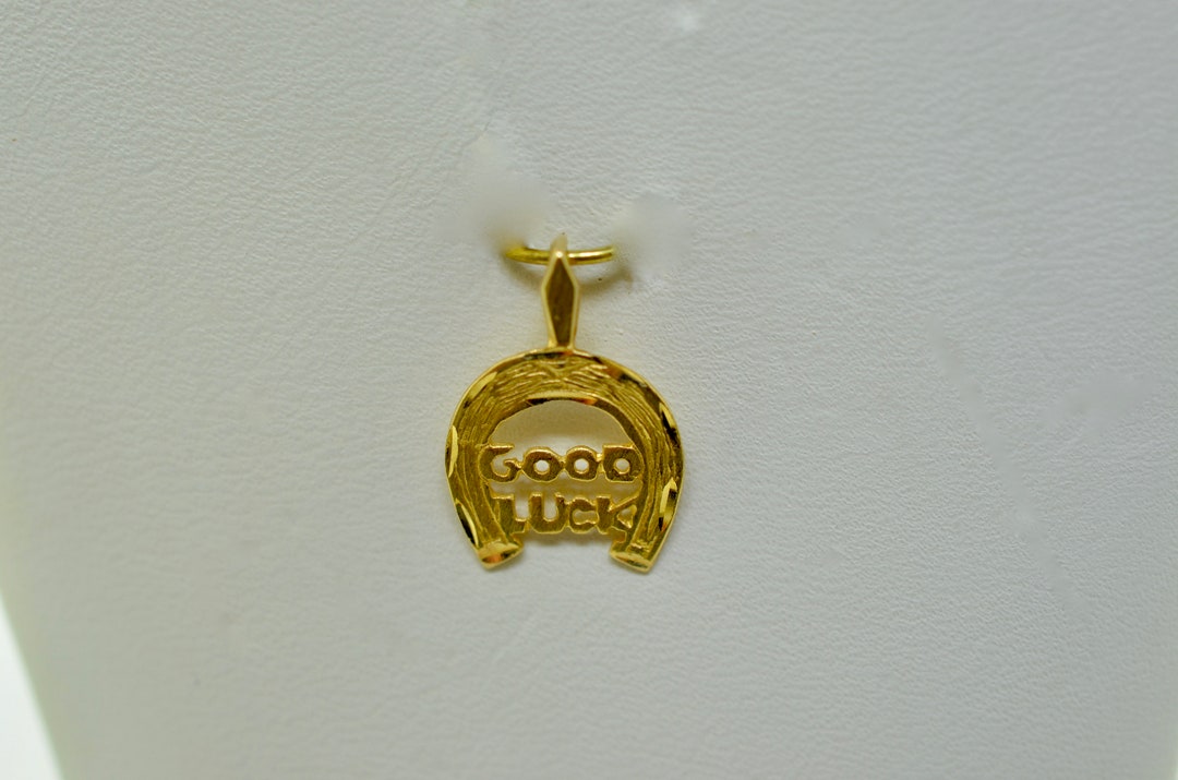 14K Yellow Gold good Luck Charm Etsy