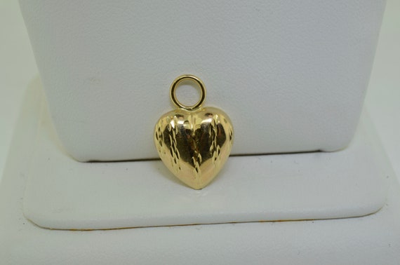 14K Yellow Gold Heart Charm - image 2