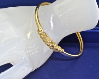 14k Gold And Diamond Bangle