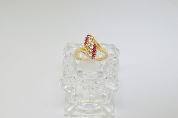 Vintage 14k Diamond And Ruby Ring - image 1