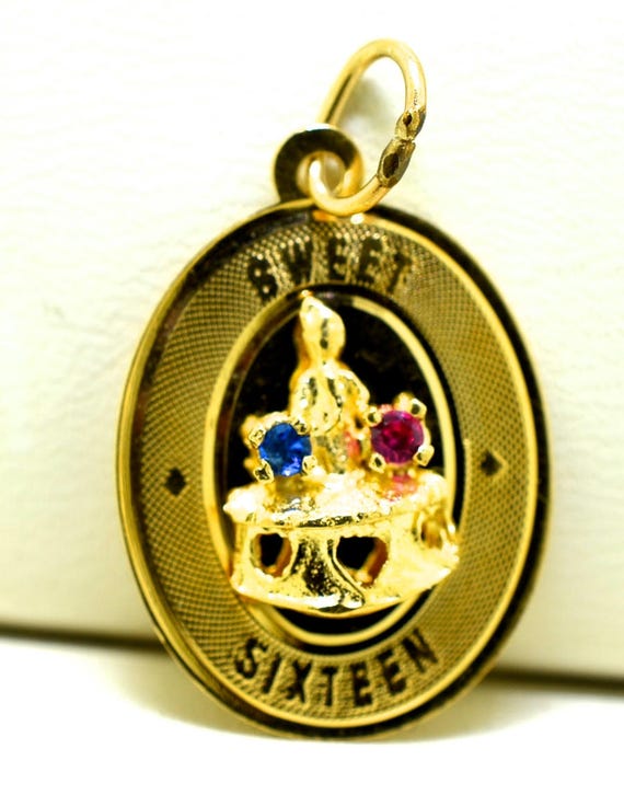 14k Yellow Gold Sweet Sixteen Charm