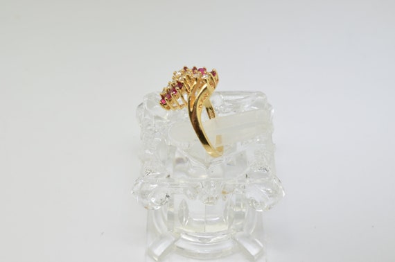Vintage 14k Diamond And Ruby Ring - image 3