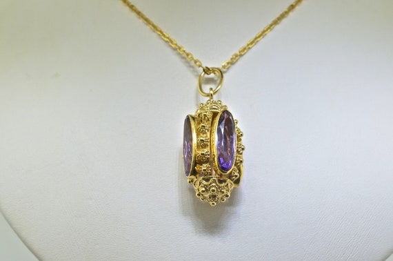 18k Gold And Amethyst Necklace 21 inches - image 1