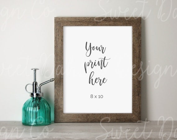 Frame Mockup Digital Print Stock Photo Vintage Style Wall