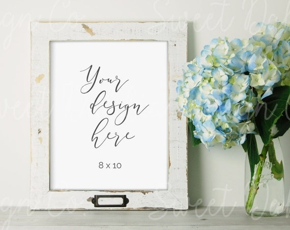 Frame Mockup White Mockup Floral Frame Mockup Distressed Frame