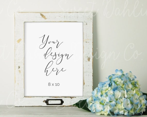 Floral Frame Mockup Frame Mockup White Mockup Distressed Rustic