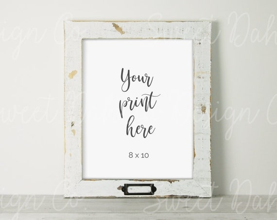 White Frame Mockup Farmhouse Mockup White Frame Digital Stock