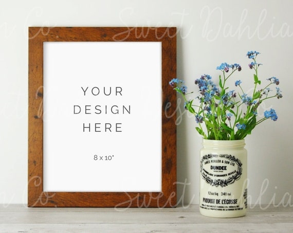 Rustic Frame Mockup Digital Print Stock Photo Wall Art