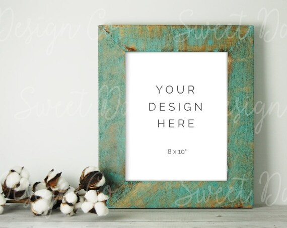 Frame Mockup Farmhouse Mockup Rustic Blue Digital Print Stock Frame Mockup Farmhouse Mockup Rustic Blue Digital Print Stock