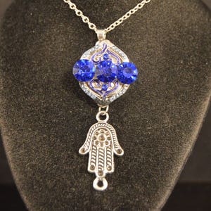 Hamsa NOOSA  PENDANT - NECKLACE  Fashion Jewelry    Brand New!   Evil Eye  good luck  health  drill button fit chunk bit  charm   chic