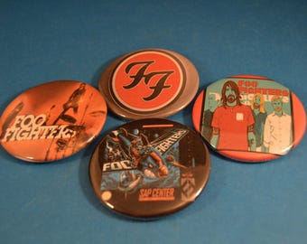 Lot of 5 FOO FIGHTERS BUTTONS 'B' pins pinbacks badges punk Large 2 1/4" Brand New rock 'n roll music band grunge Seattle Dave Grohl Nirvana