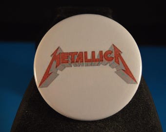 METALLICA  Logo BUTTON pin pinback badge punk   Large 2 1/4"  Brand New!  rock 'n roll  music band Heavy Metal rock James Hetfield Lars Kirk