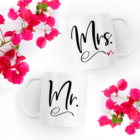 Coffee Mug Set. Wedding Gift. Newlywed Mugs. Bridal Shower Etsy