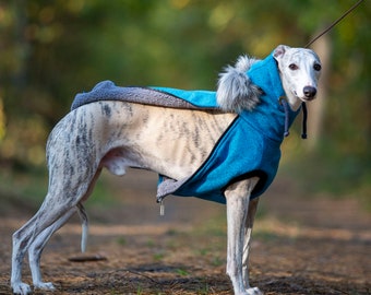 Warmer Whippet Mantel, Hundepullover, Whippet Pullover, Wintermantel, Hundejacke