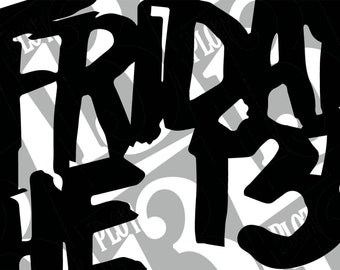 Friday 13th logo SVG file download - includes files - cnc -laser- 3d print- decal