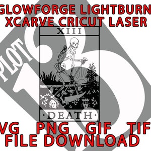 Glowforge Lightburn Xcarve Cricut Dateien Death Card Tarot