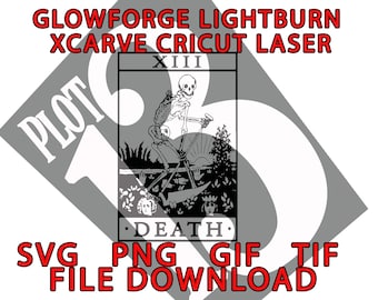 Glowforge Lightburn Xcarve Cricut files Death Card Tarot