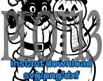 Cat & Pumpkin “Halloween Meets Christmas” file download - includes files - cnc -laser- 3d print- decal