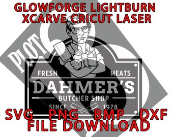 DAHMER funny clean digital file no blur svg png dxf bmp file download cricut laser glowforge lightburn