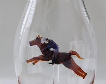 Equestrian gifts. Horse lovergifts, for horse lover, Equestrian decor, horse fanatic, horse decor, glass horse jockey present jockey gifts