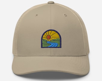 Sunset River Trucker Hat | River Outdoors Hat | Fly Fishing Outdoors Trucker Hat
