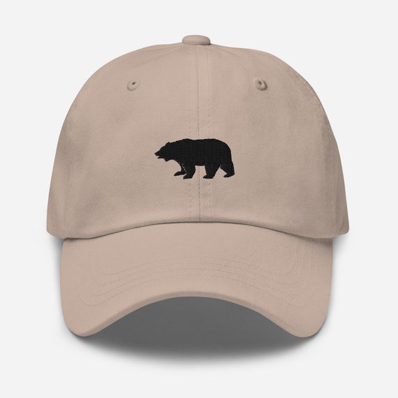 Black Bear Baseball Cap Minimalistic Outdoor Hat Etsy