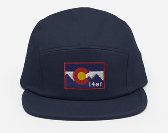 Colorado 14er Five Panel Hat | Co 5 Panel Cap | Fourteener Camp Hat | Outdoors Hiking Hat