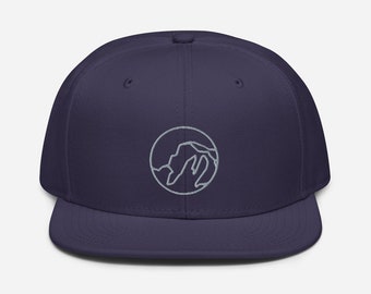 Yosemite Half Dome Snapback Hat | Minimalist Geometric Mountain Hat