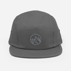 Mountain Five Panel Hat | Outdoors Camp Hat | Simple and Clean - Minimalist Peak 5 Panel Cap