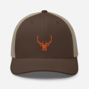 Chapeau de chasse au cerf | Deer Rack Trucker Hat | Cadeau de chasseurs de cerfs | Chapeau de plein air | Chapeau de bois de cerf | Chapeau de campagne pour hommes | Camping | Randonnée