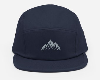 Mountain Five Panel Hat | Simple 5 Panel Cap | Outdoors Camp Hat
