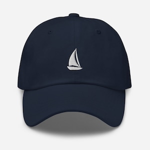 Sailboat Hat | Sailing Dad Hat for Men or Women | Embroidered Sailboat Cap