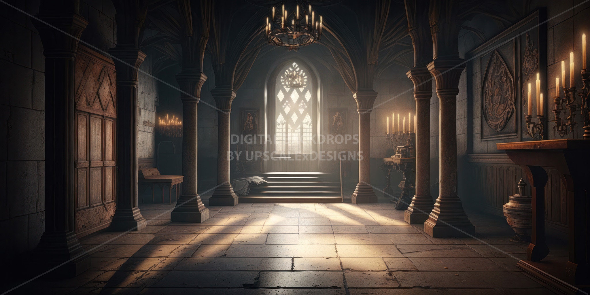 Medieval Magical Castle Background V3 Set of 8 Interior - Etsy