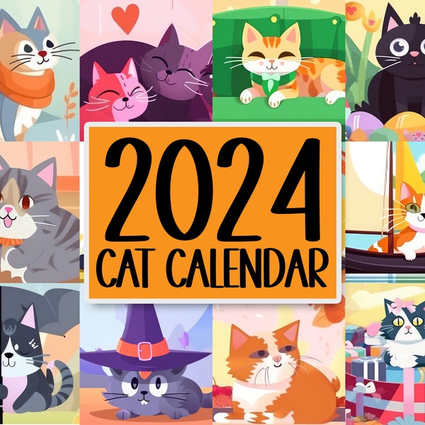 Cat Calendar Etsy