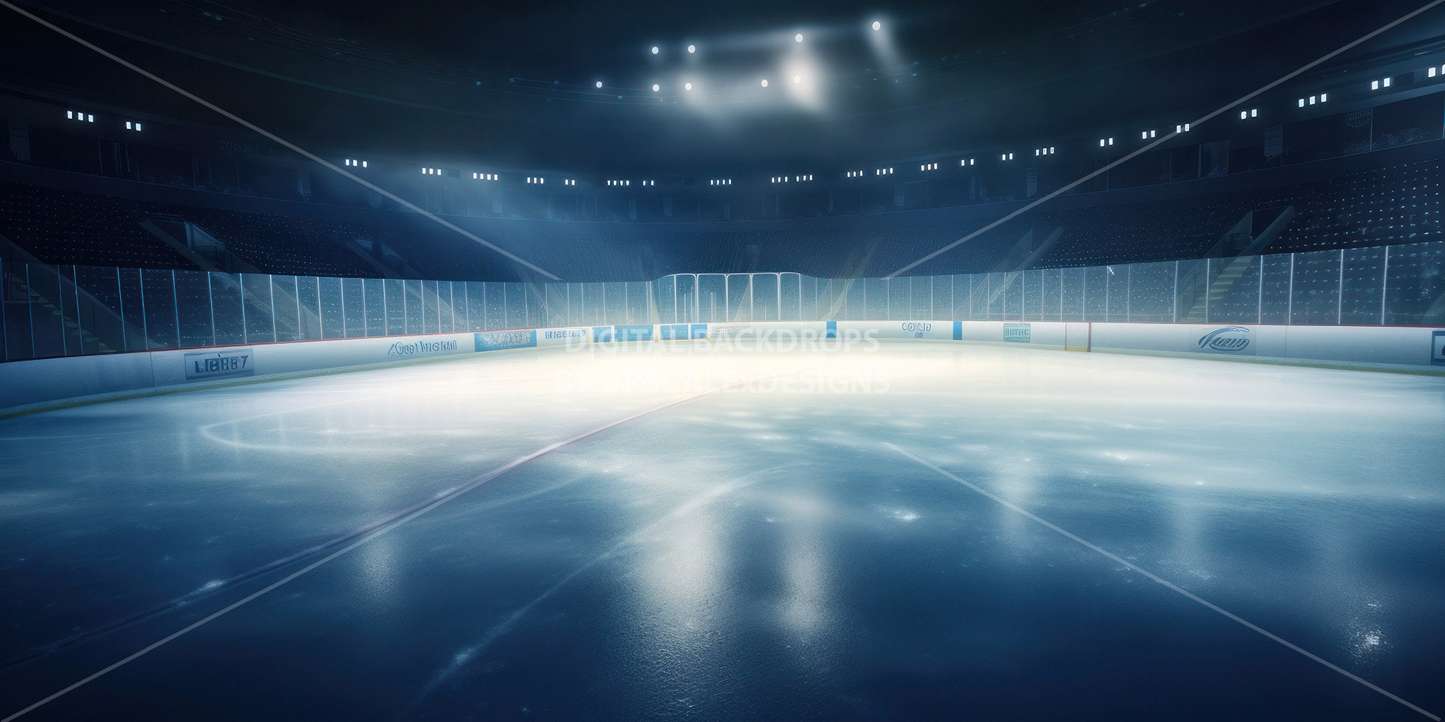 Ice Hockey Rink Background V3 Set of 5 Digital Illustration Etsy