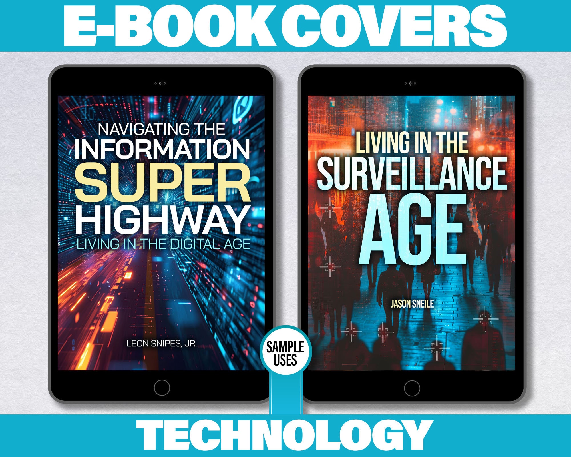 E-book Cover Templates for Technolgy PC Ebook Bundle of 4 Images for ...