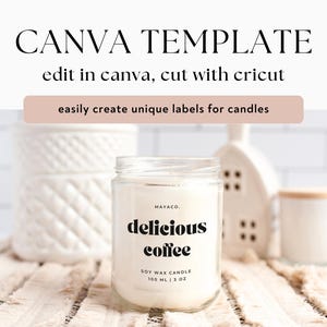 Canva Template Candle Label for Scented Candles | Editable Candle Packaging | Candle Label SVG for Cricut | Candle Sticker DIY With Tutorial
