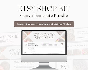 Template Kit for Etsy Shop | Bundle with 54 Templates for Etsy Store | Branding Kit with Banners, Logos, Thumbnails, Listing Photos