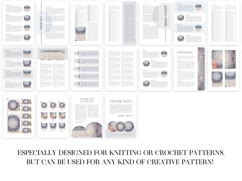 Template for Knitting Patterns | Editable Canva Template | Pattern ...