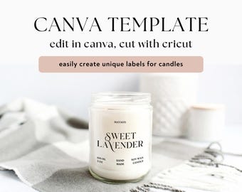 Canva Template Candle Label for Scented Candles | Candle Label SVG for Cricut | Editable Candle Packaging | Candle Sticker DIY With Tutorial